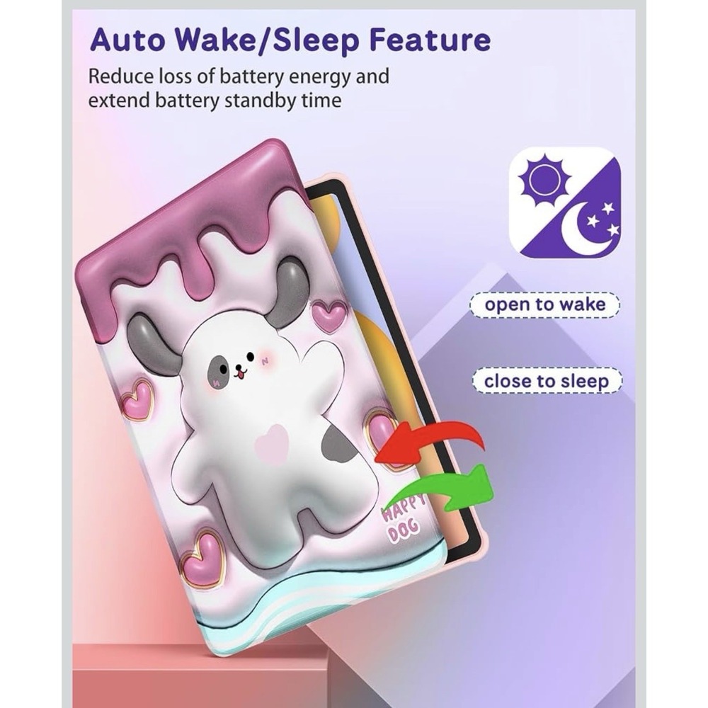 Kid Cube For Samsung Galaxy Tab S6 Lite Kawaii Dog 10.4 In Rotating Stand - Picture 4 of 6